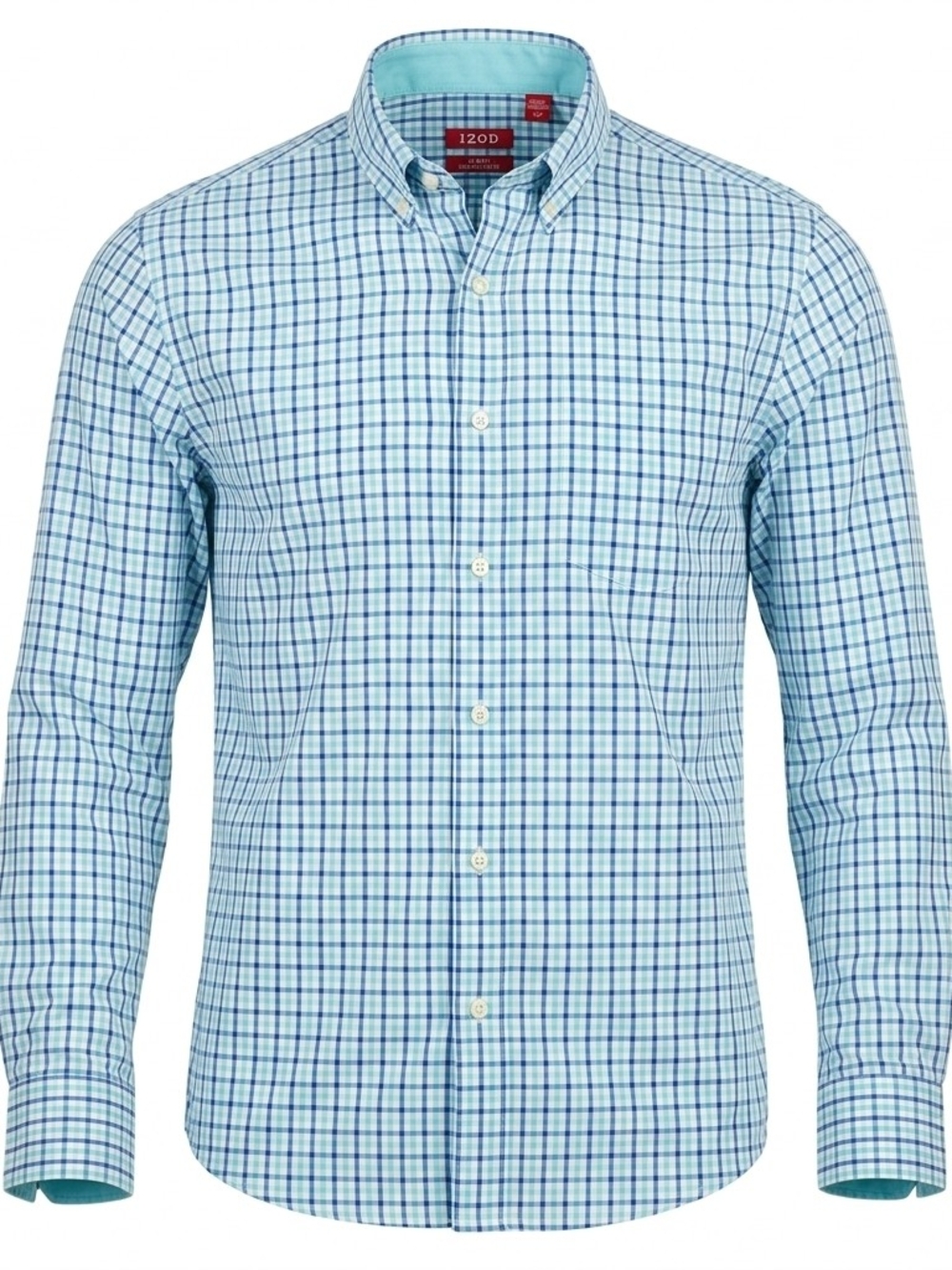 IZOD Men’s Slim Fit Plaid Button Down Shirt Size Small Blue Teal